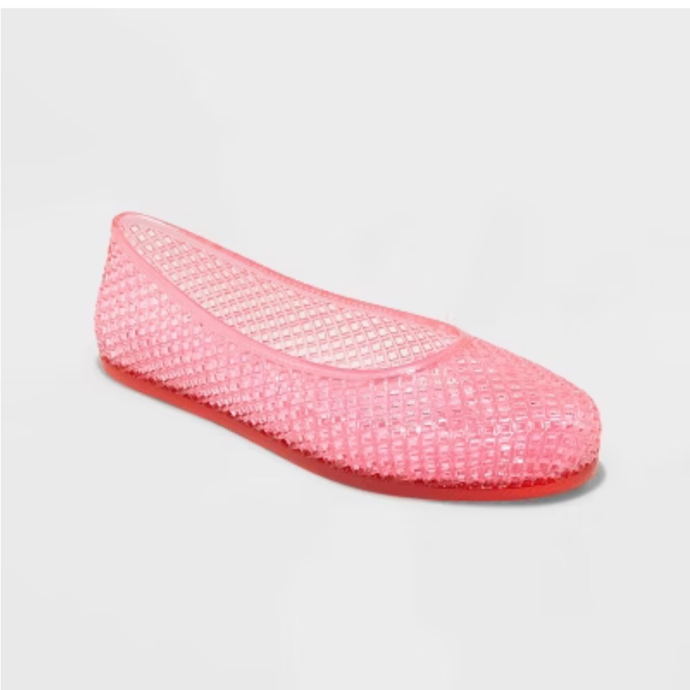 wild fable pink jellies mesh comfort ballet shoes in hot pink new - Picture 2 of 10